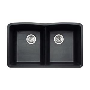 BLANCO Diamond 19.25-in x 32-in Anthracite Silgranit Kitchen Sink