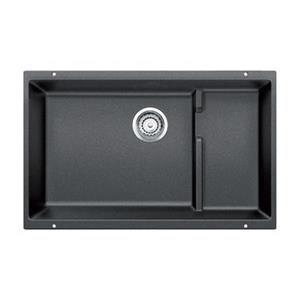 BLANCO Precis Cascade 18-in x 28.75-in Anthracite Silgranit Undermount Sink