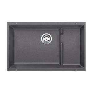 BLANCO Precis Cascade 18-in x 28.75-in Cinder Silgranit Undermount Sink