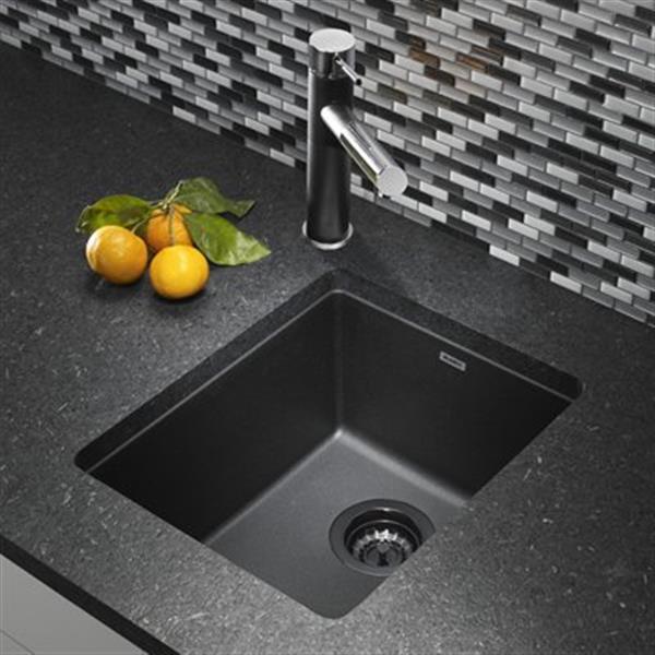 BLANCO Precis 13.75-in x 18-in Anthracite Silgranit Undermount Sink