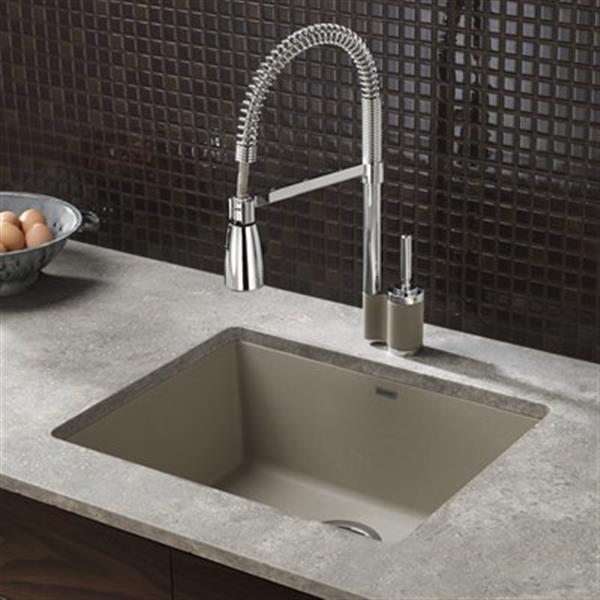 BLANCO Precis 18-in x 20.75-in Truffle Silgranit Undermount Sink