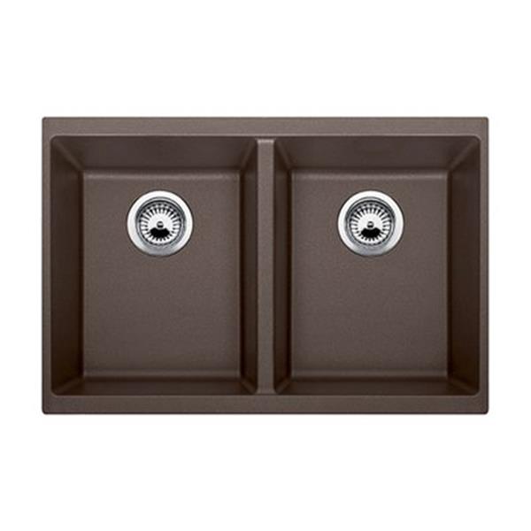 BLANCO Precis 18.12-in x 29.75-in Cafe Silgranit Double Bowl Undermount Sink