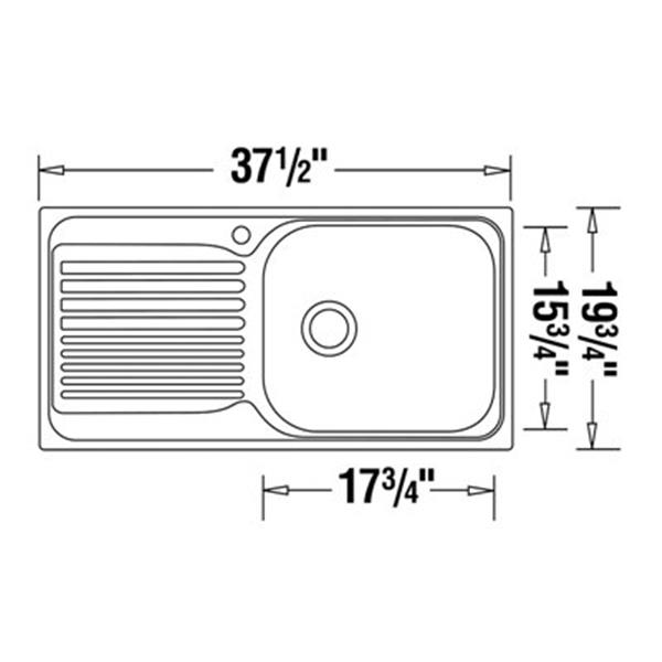 Blanco Tipo 19.75in x 37.5in Stainless Steel XL 6S Dropin Sink with