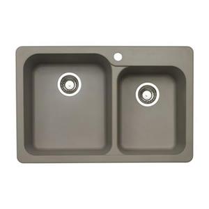 Blanco Vision Silgranit Truffle 20.5-in x 31.5-in Drop-in Double Bowl Sink