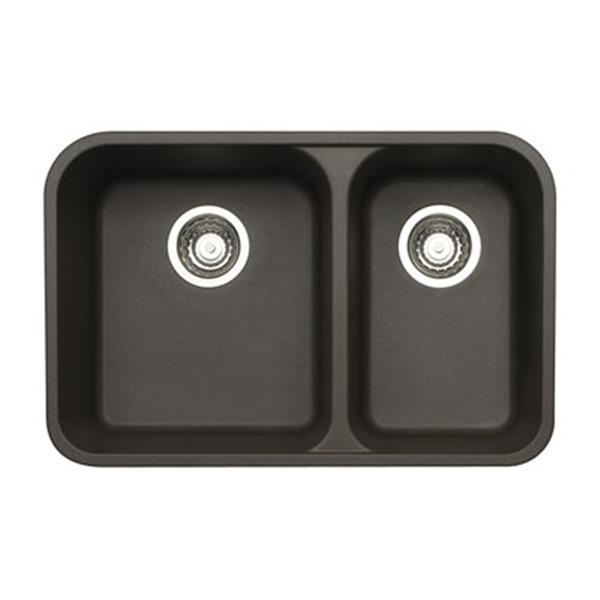 BLANCO Vision Silgranit Cafe 18-in x 27-in Double Bowl Undermount Sink