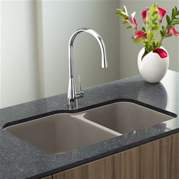 BLANCO Vision Silgranit Truffle Double Bowl Undermount Sink