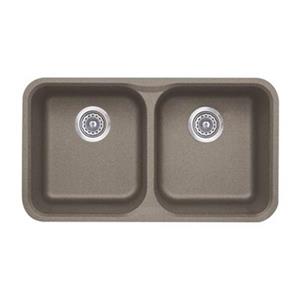 BLANCO Vision Silgranit Truffle 17.5-in x 30.75-in Double Bowl Undermount Sink