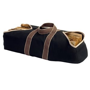 Pleasant Hearth Firewood Bag - Canvas - 36-in x 18-in - Black