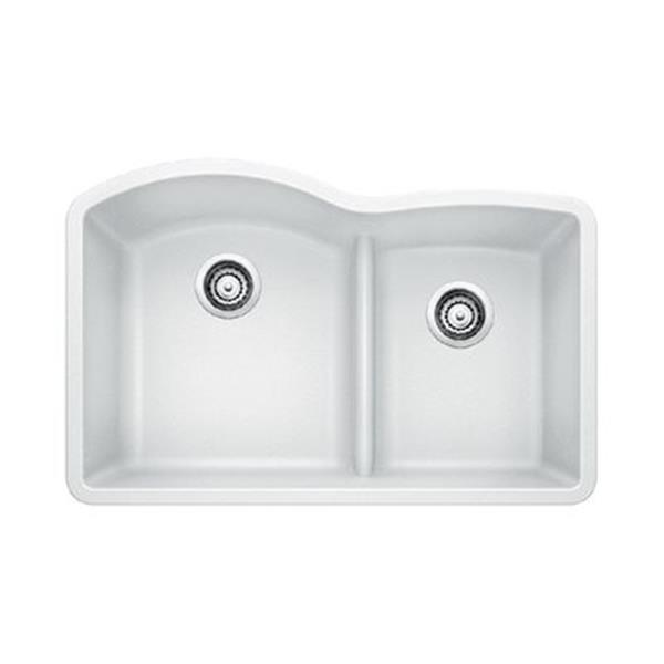 Blanco White 20 75 In X 32 In Diamond Low Divide Double Basin Sink   330034546 MainImage 001 L 