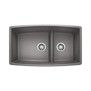 BLANCO Performa Gray 19-in x 33-in Kitchen Sink