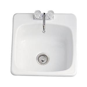 Acri-tec Industries Classic Laundry Sink - 20.8-in x 20.3-in - Acrylic - White