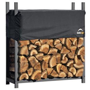 ShelterLogic Ultra Duty Firewood Rack with Cover - 4-ft - Black