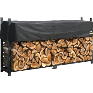 ShelterLogic Ultra Duty Firewood Rack with Cover Black 99-in x 14-in x 49.5-in