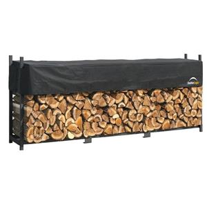 ShelterLogic Ultra Duty Firewood Rack with Cover Black 148.5-in x 14-in x 49.5-in
