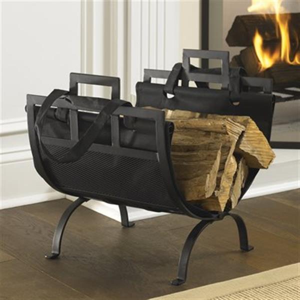 Pleasant Hearth Log Holder With Canvas Tote