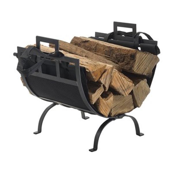 Pleasant Hearth Log Holder With Canvas Tote