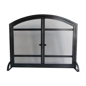 Pleasant Hearth 39-in x 31-in Black Fireplace Screen With Doors