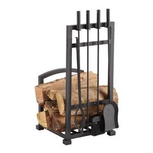 Pleasant Hearth Harper Log Holder with 4-Piece Toolset
