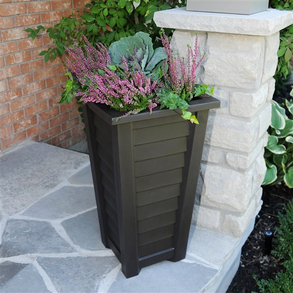 Mayne Lakeland Espresso 28-in Tall Planter