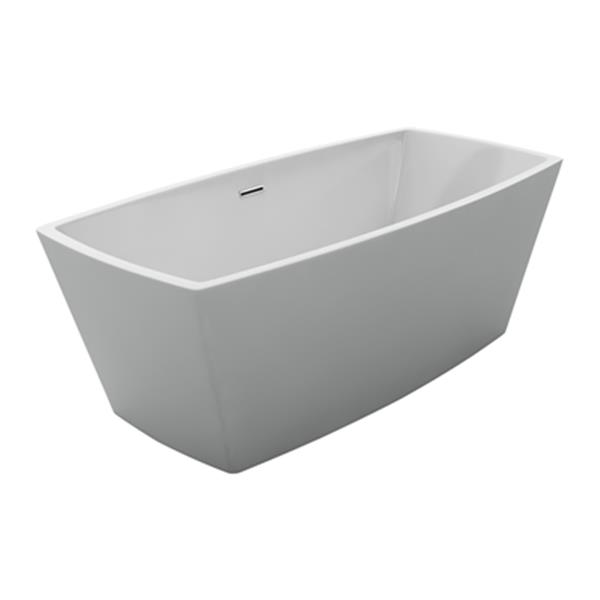 Acri-tec Industries Renoir Freestanding Bathtub - 59-in x 29.5-in - Acrylic White