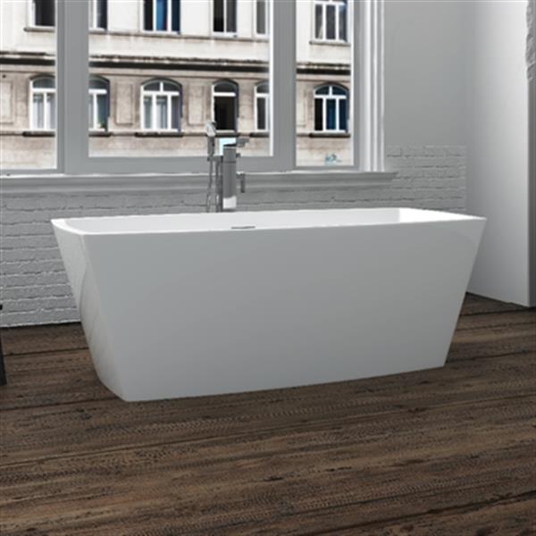 Acri-tec Industries Renoir Opulence 67-in x 31.50-in White Freestanding Acrylic Bathtub