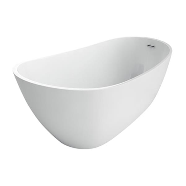 Acri-tec Industries Claude Freestanding Bathtub - 59-in x 28.75-in - Acrylic - White