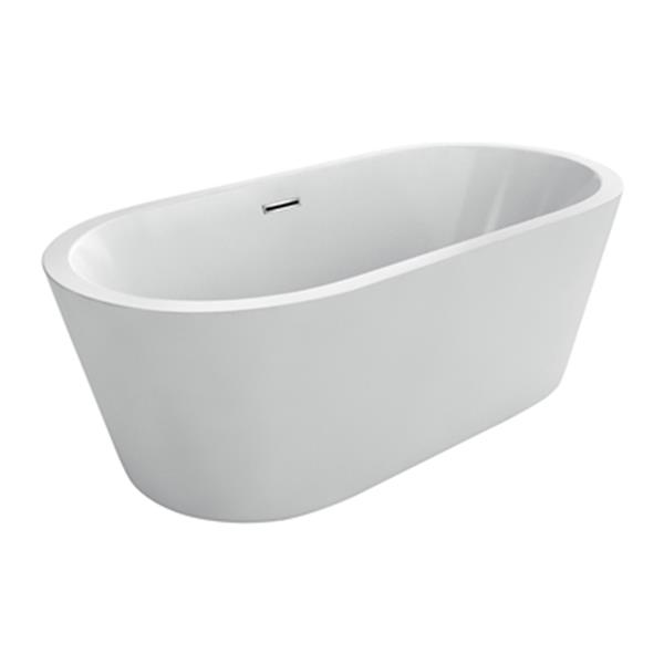 Acri-tec Industries Marseille Opulence 63-in x 29.50-in White Freestanding Acrylic Bathtub