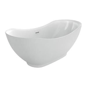 Acri-tec Industries Antoine Opulence 66.50-in x 31-in White Freestanding Acrylic Bathtub