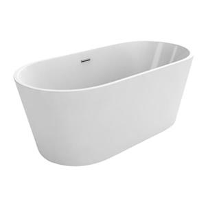 Acri-tec Industries Monaco Opulence 62.50-in x 31.50-in White Freestanding Acrylic Bathtub