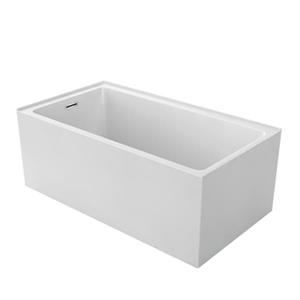 Acri-tec Industries Simplicity Niche Corner Bathtub - 59-in - Acrylic - White