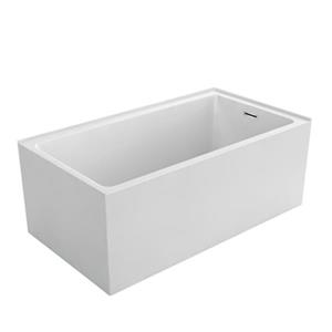 Baignoire semi-autoportante Simplicity Niche, 59", blanc