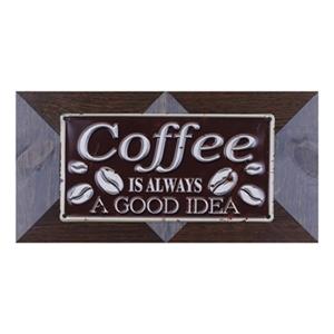 ArtMaison Canada Coffee Good Idea 11.25-in x 22.25-in Metal and Wood Art
