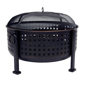 Pleasant Hearth Langston Deep Bowl Fire Pit - 30-in - Rubbed Bronze