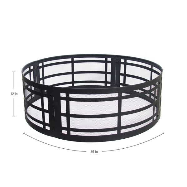 Pleasant Hearth Classic Fire Ring - 36-in - Steel - Black