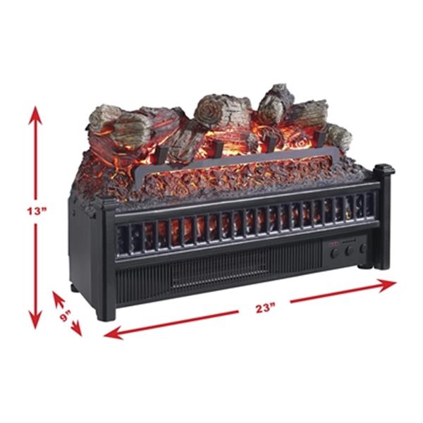 Pleasant Hearth Black Electric Fire Log With Heater Lh 24 Rona