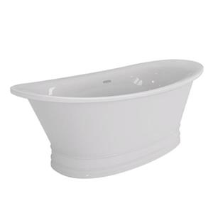 Acri-tec Industries Sansa 69-in x 31.12-in White Seamless Freestanding Acrylic Bathtub