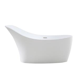 Acri-tec Industries Bianca 67-in x 29-in White Seamless Freestanding Acrylic Bathtub