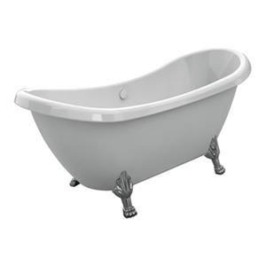 Acri-tec Industries Rhapsody 69-in x 28.25-in White with Brushed Nickel Clawfoot Bath
