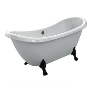 Acri-tec Industries Rhapsody 69-in x 28.25-in White with Black Clawfoot Bath