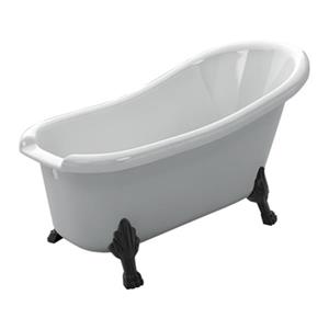 Acri-tec Industries Victorian Clawfoot Bathtub - 61-in - Acrylic - White/Black