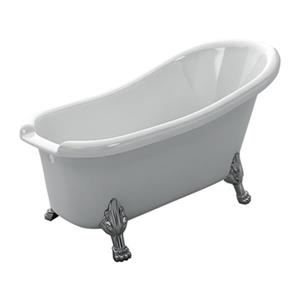 Acri-tec Industries Victorian 67-in x 28.75-in White with Chrome Clawfoot Bath