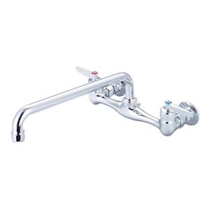 Central Brass Wallmount Polished Chrome Kitchen Faucet With Soap Dish