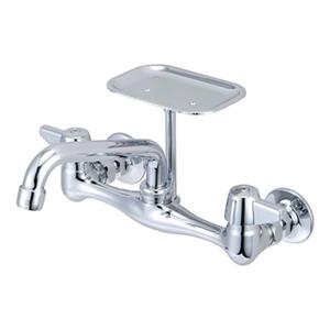Central Brass Wallmount Chrome Kitchen Faucet With Soap Dish