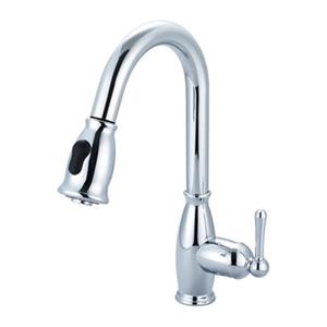 Olympia Faucet Accent Single Handle Pull-Down Polished Chrome Kitchen Faucet