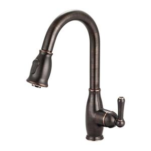 Olympia Faucets Accent Single Handle Pull-Down Moroccan Bronze Kitchen Faucet