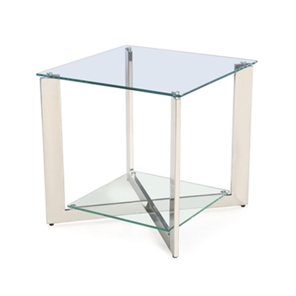 Home Gear Silver Polished Steel End Table