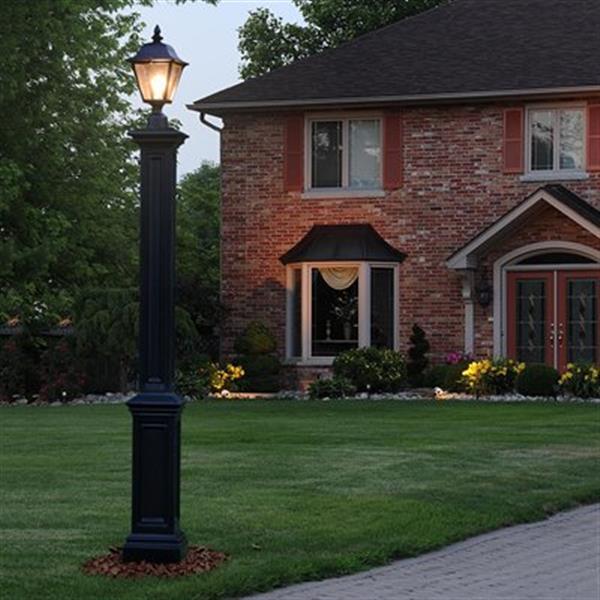 Mayne Signature Decorative Lamp Post with Mount - Black