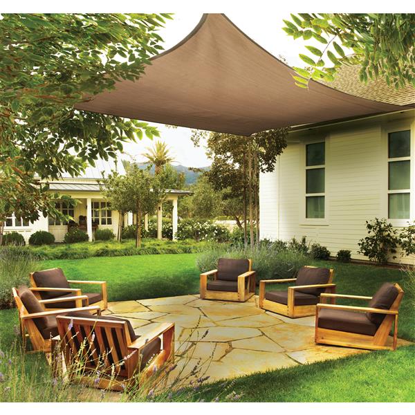 ShelterLogic 16 x 16-ft Heavyweight 85% UV Block Square Polyethylene Shade Sail - Sand
