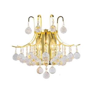 Worldwide Lighting Empire Collection Gold Crystal 3-Light Wall Sconce