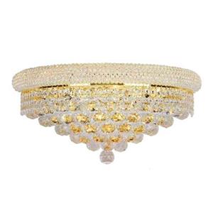 Worldwide Lighting Empire Collection Gold Crystal 4-Light Wall Sconce
